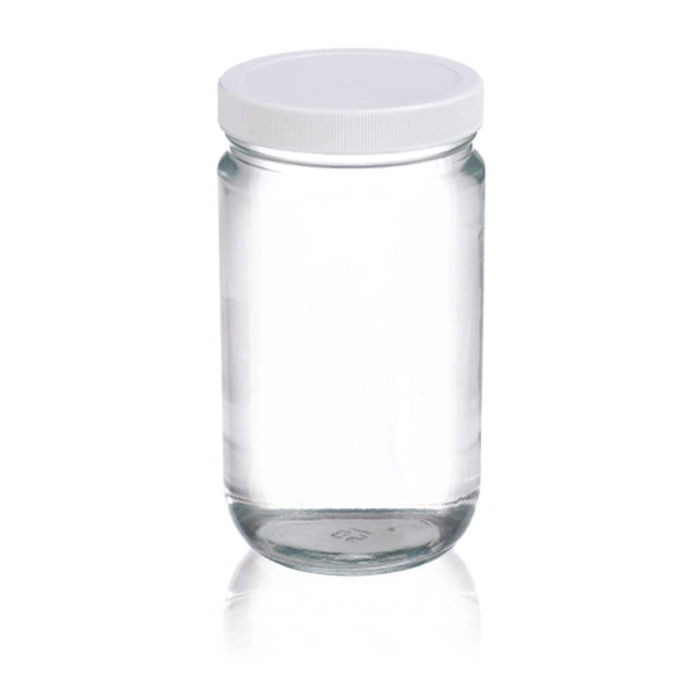 Clear Glass 2oz Straight Sided Jar with Screw Cap, Case of 24 Y9349