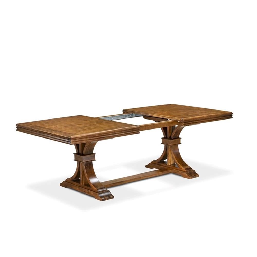 9-Piece Acacia Wood Dining Table Set with 8 Beige PU Leather Chairs T91859
