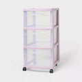3 Drawer Plastic Storage Cart with Casters H424