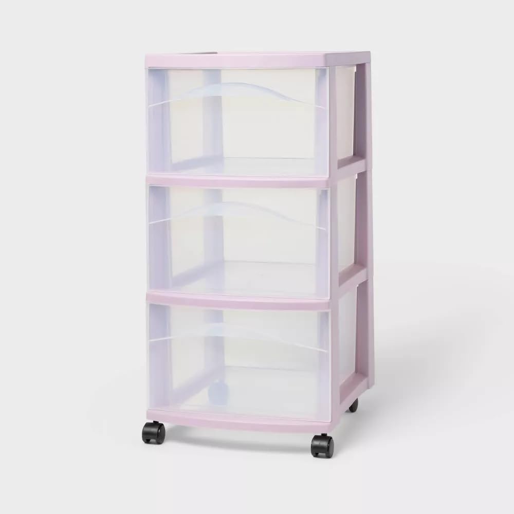 3 Drawer Plastic Storage Cart with Casters H424