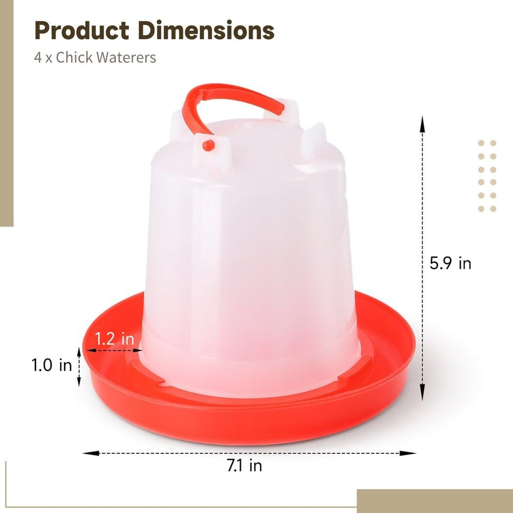 4-Pack 1L Poultry Waterer with Handle Y641892