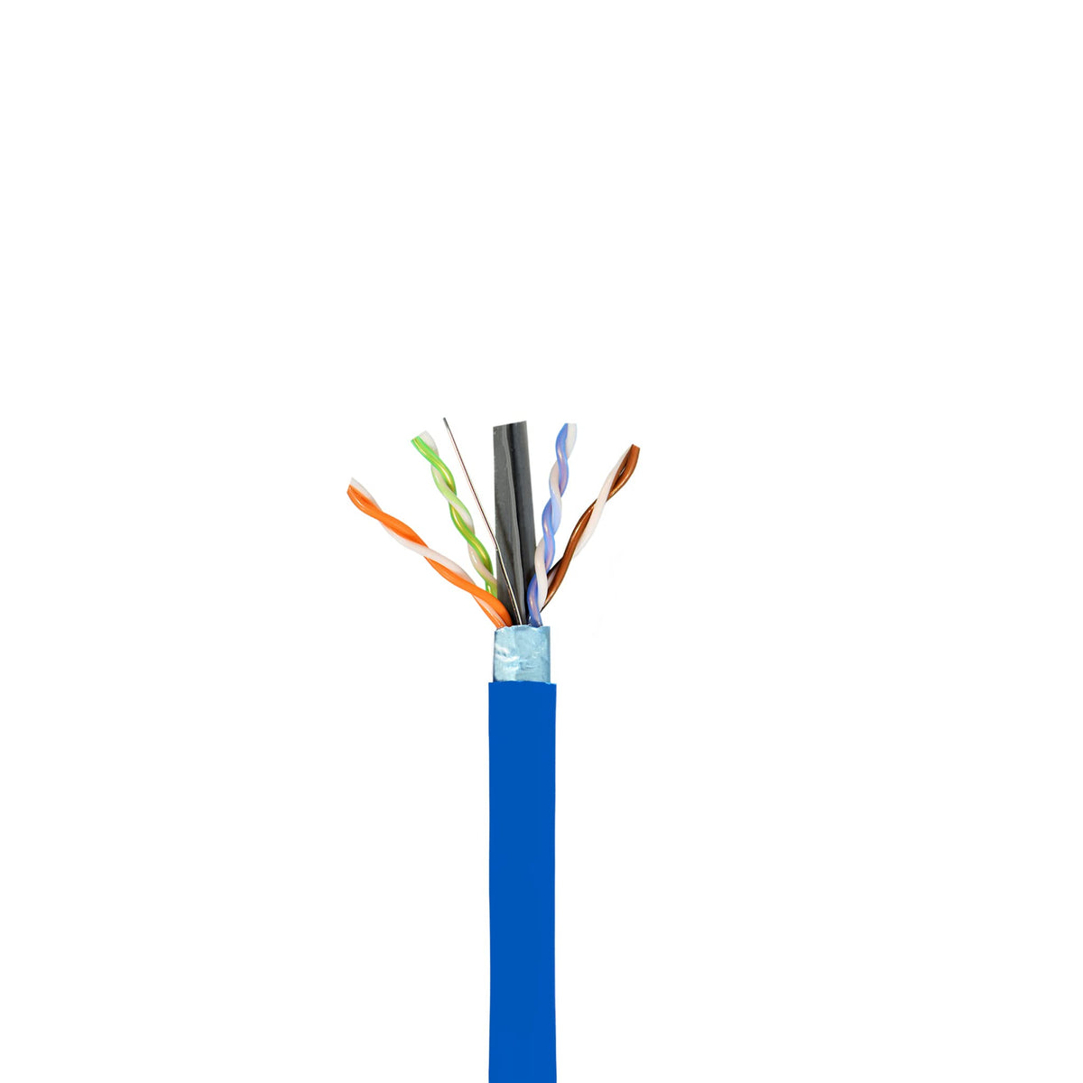 Cat6 Shielded Plenum 1000ft Solid Pure Copper Ethernet Cable Blue M323012