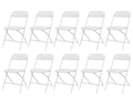 White Plastic Folding Chairs, 10 Pack A4765