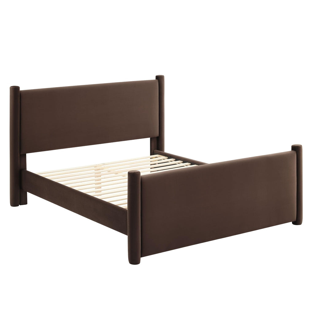 King Size Upholstered Platform Bed Frame with Headboard and Footboard O201141