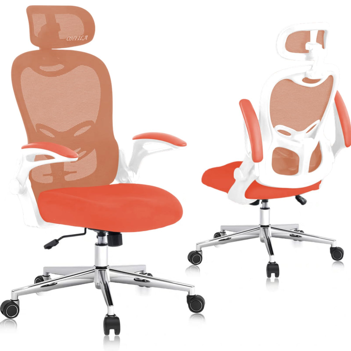 Ergonomic Breathable Mesh Office Chair with Flip-Up Arms D9821