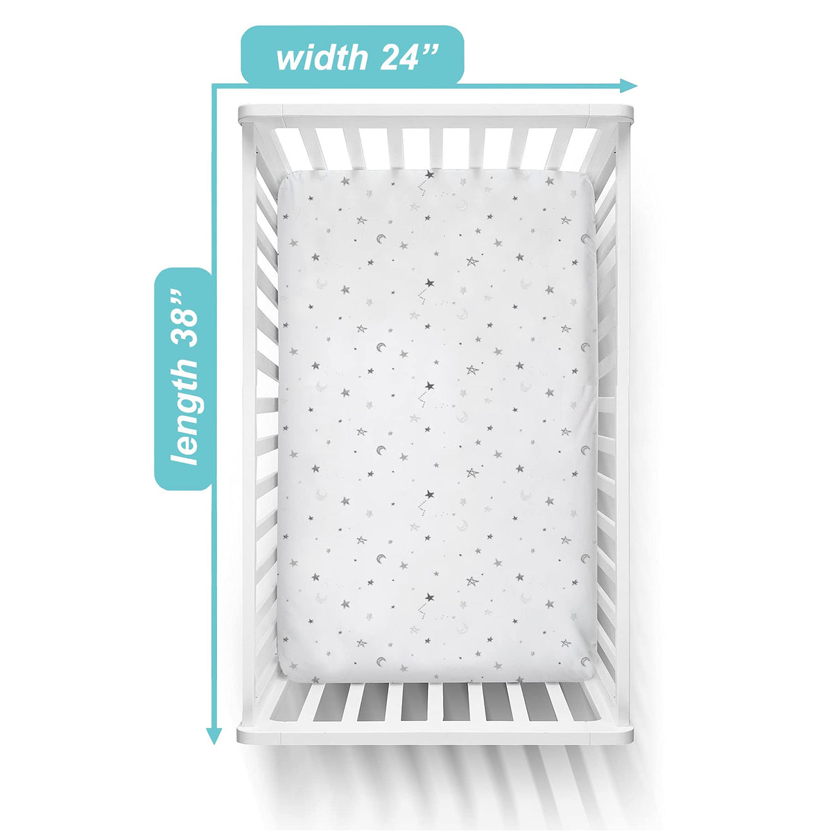 3 Pack Fitted Mini Crib Sheet 38x24" L65964