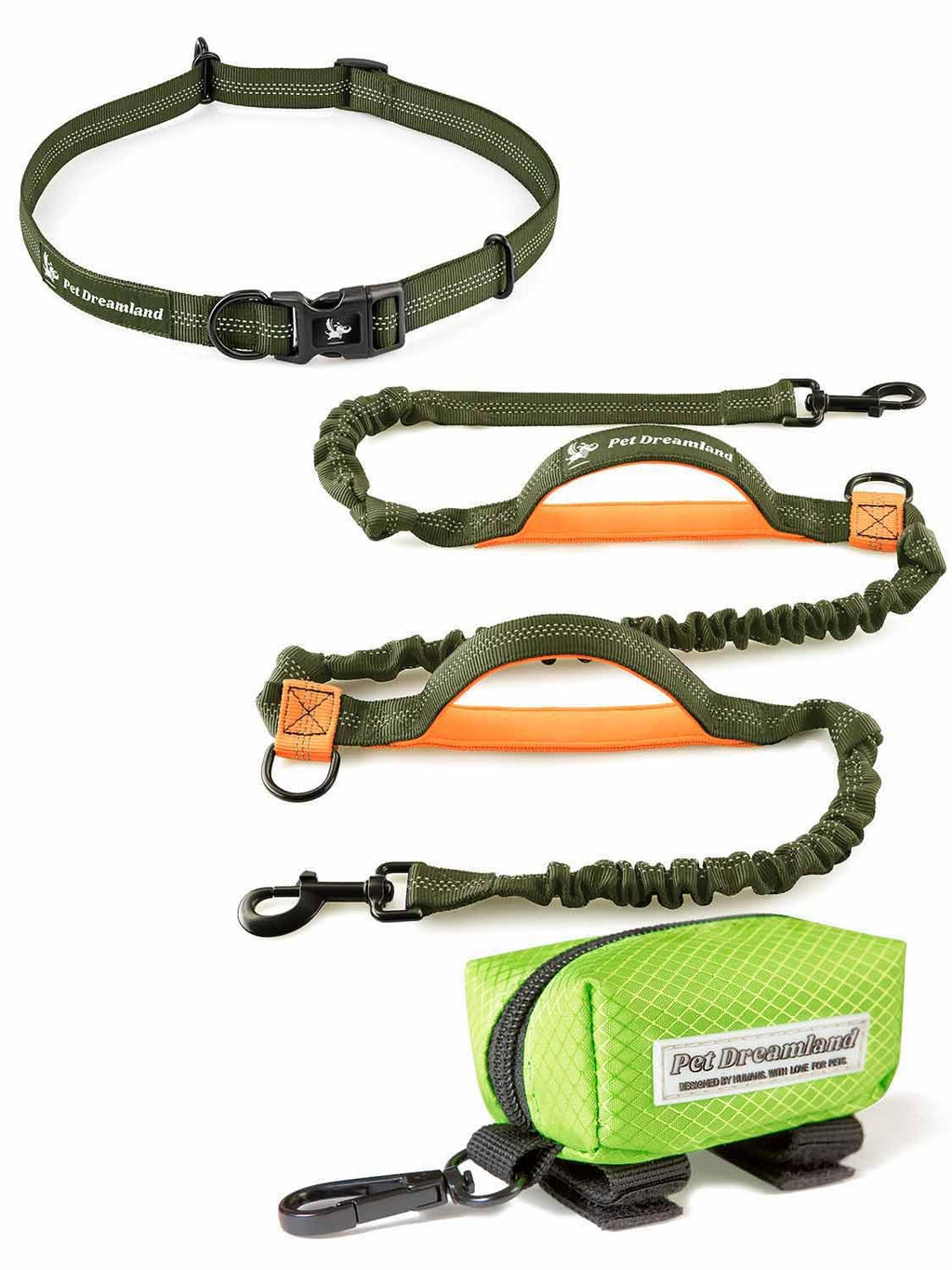 Hands Free Dog Leash for Large Dogs with Poop Bag Dispenser L495669