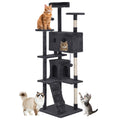 70 Inch Dark Gray Multi-Level Cat Tree with Condo Q4497