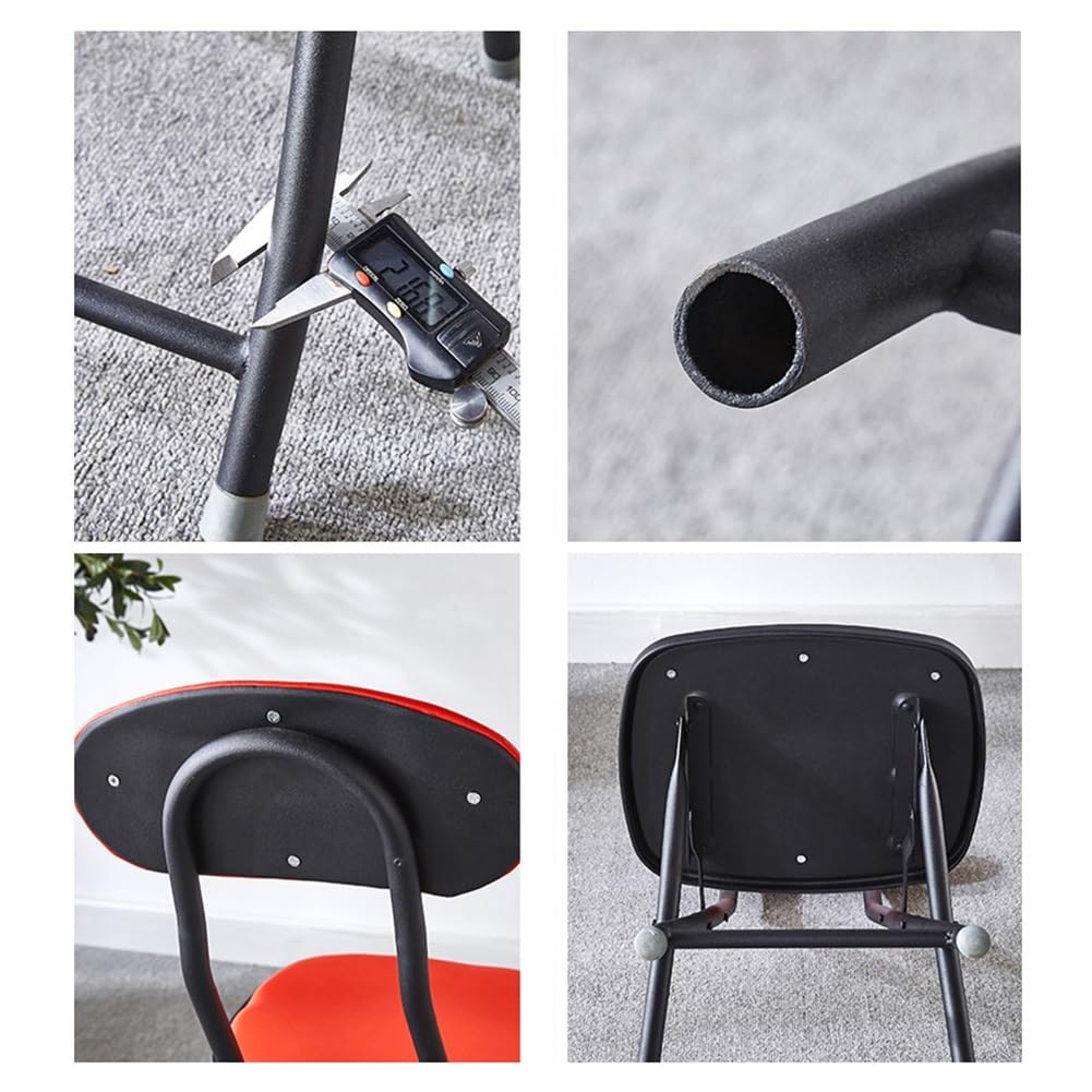Folding Bar Stool with Backrest, 18 Inch Portable Stool with Footrest, Steel Frame Legs, Black S177