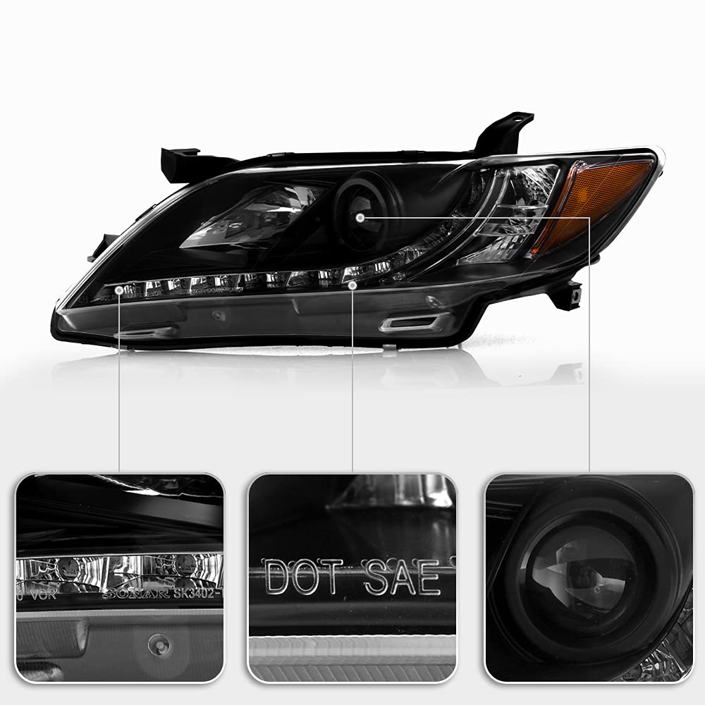 For Toyota Camry Black Projector Headlights Left + Right Pair H574