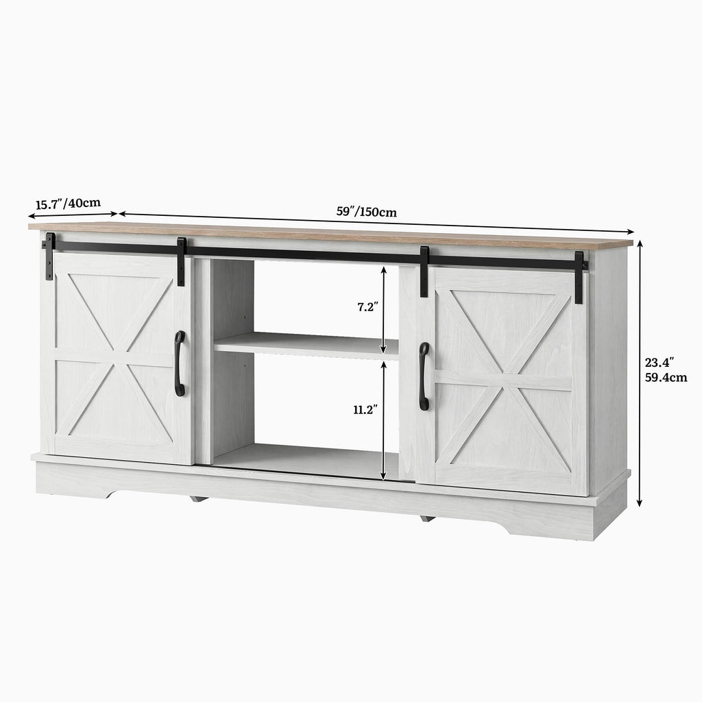 White Grey Wash TV Stand R77542