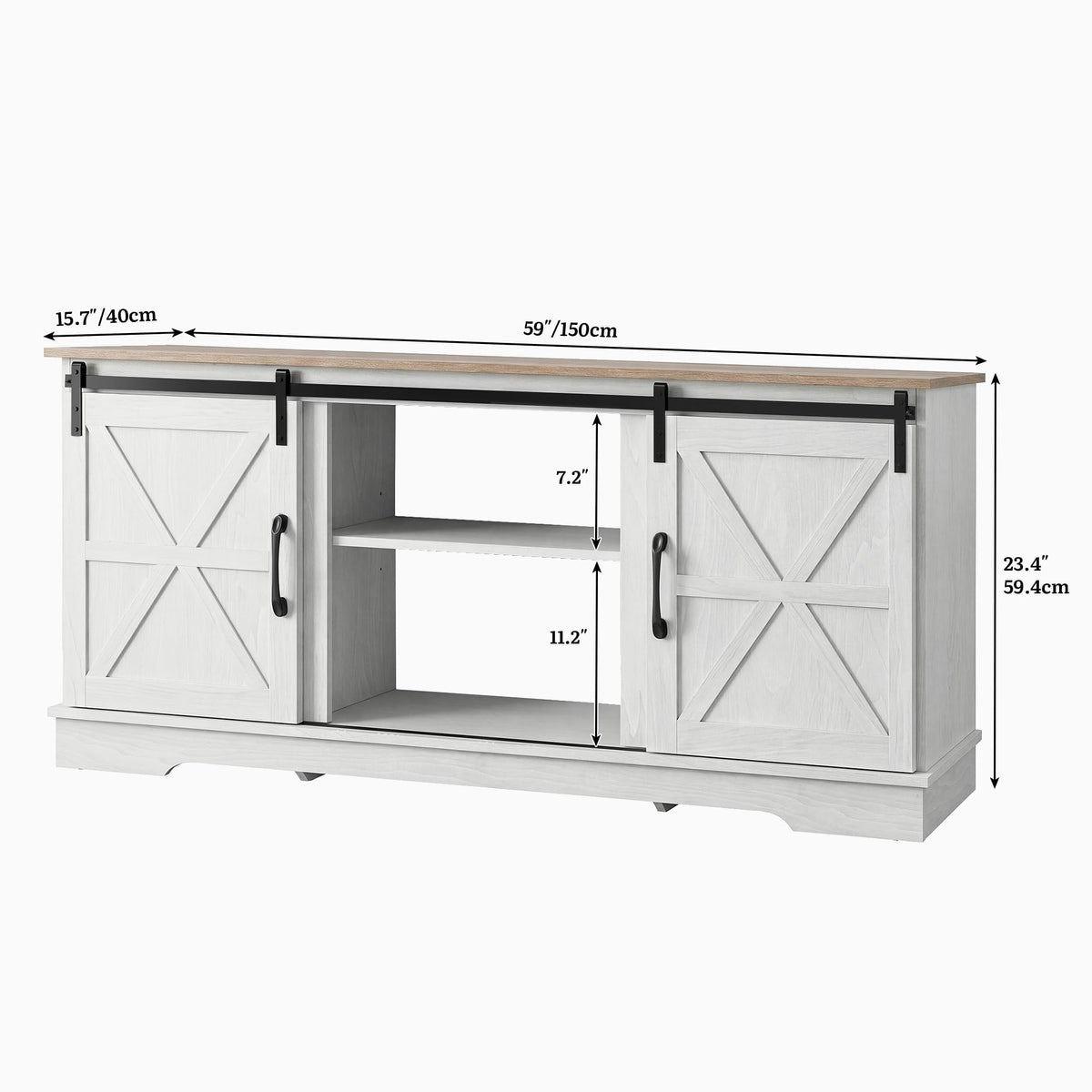 White Grey Wash TV Stand R77542