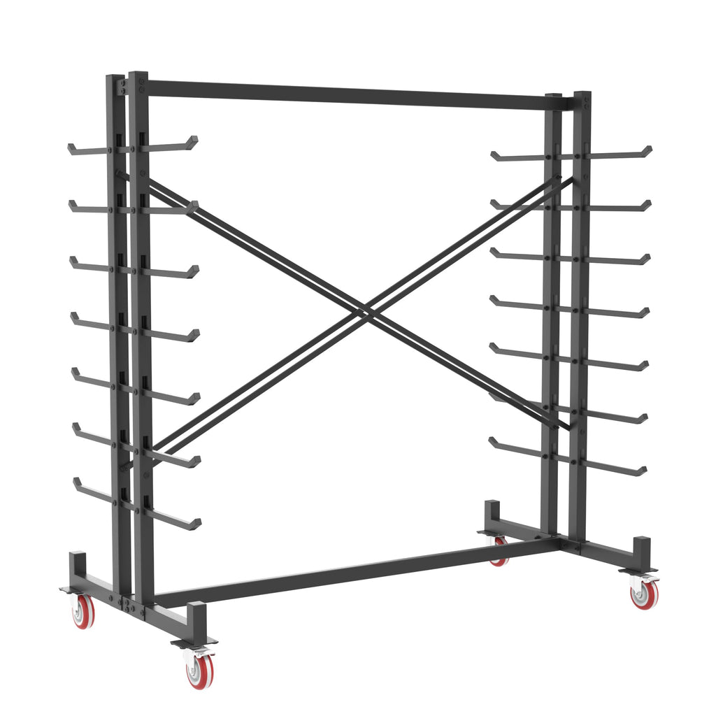 Heavy-Duty 2000LBS 7-Tier Rolling Lumber Storage Rack R30164