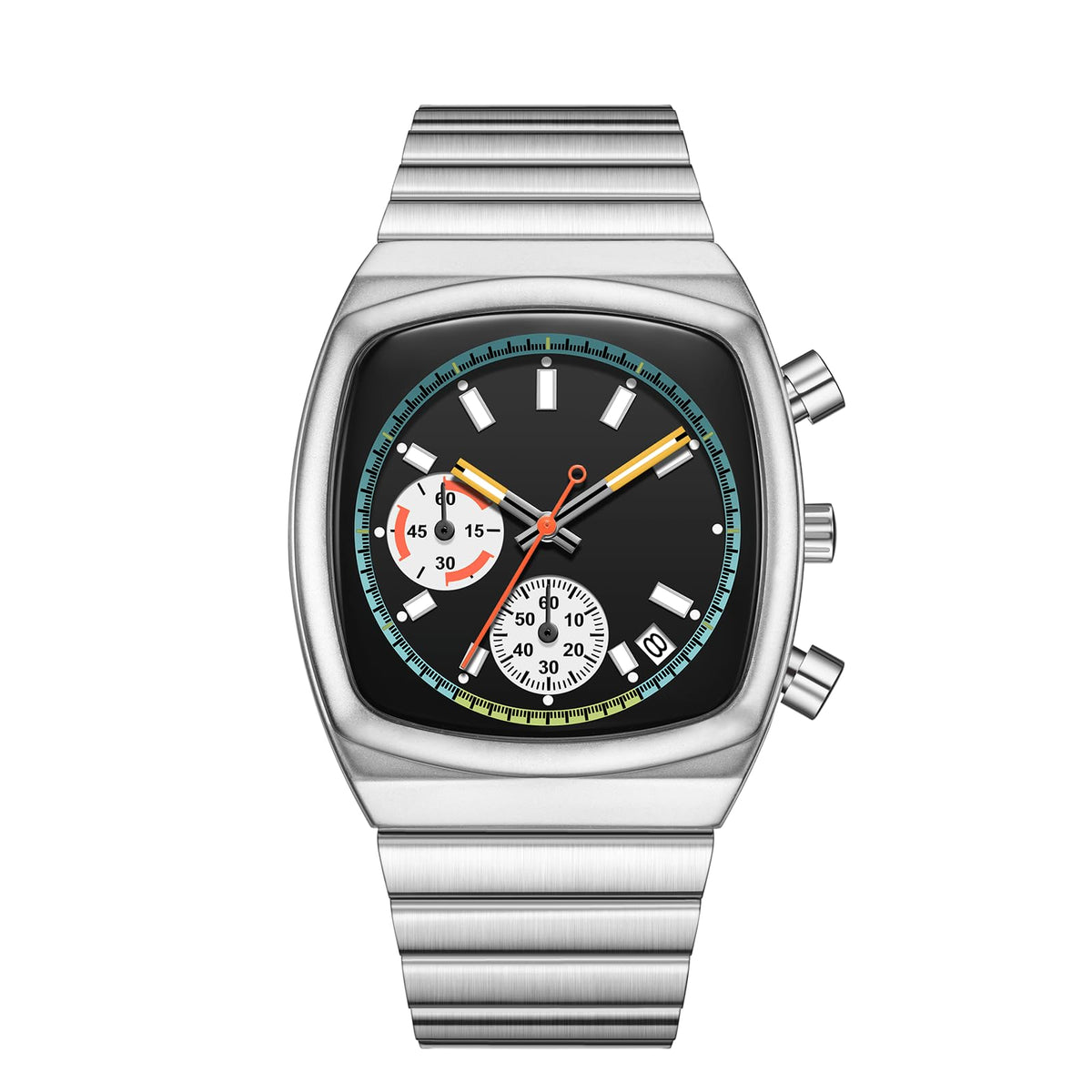 Mens Chronograph Stainless Steel Waterproof Analog Wristwatch L597641
