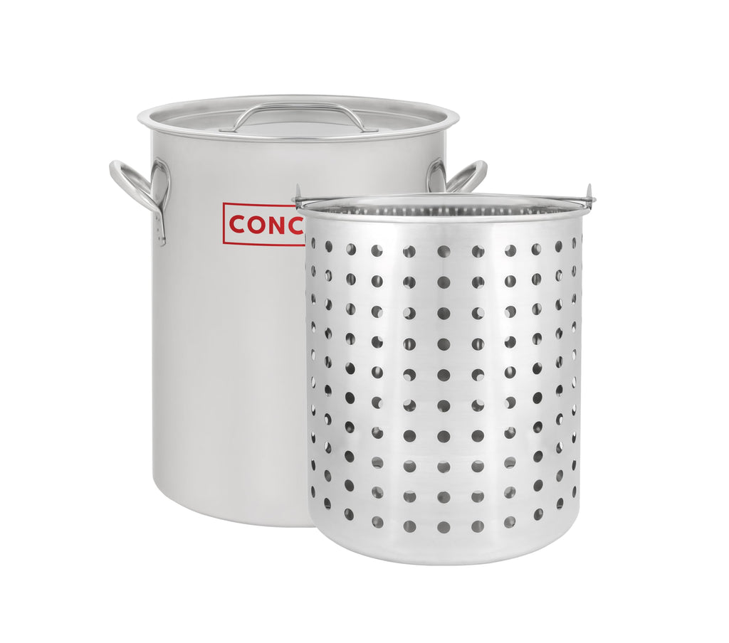 42 QT Stainless Steel Stock Pot with Basket N975