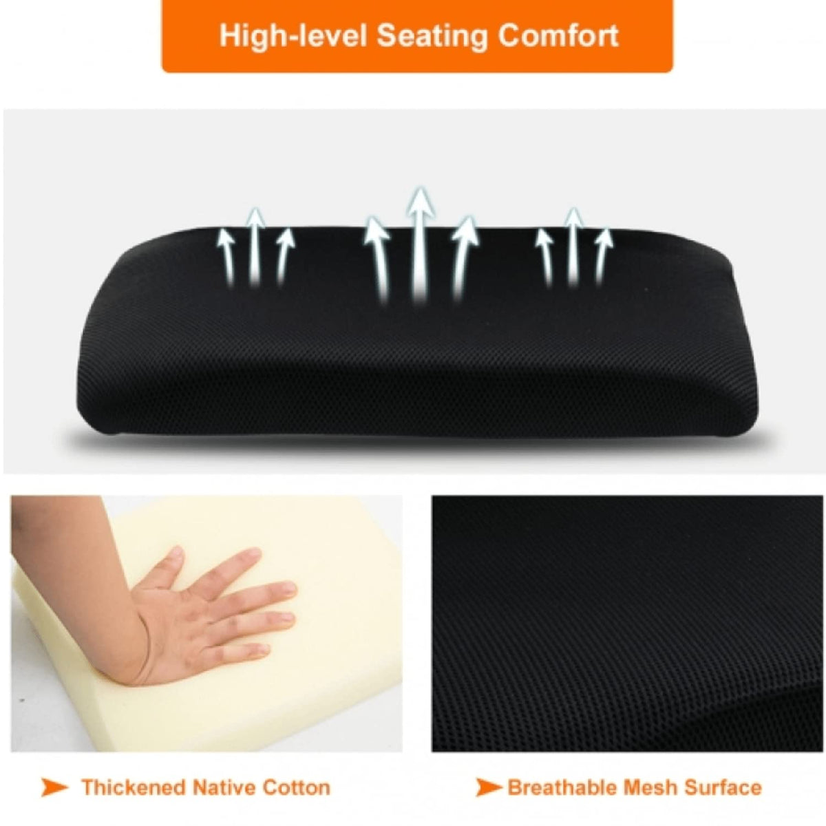 Orange Mesh Ergonomic Desk Chair with Lumbar Support Z241765