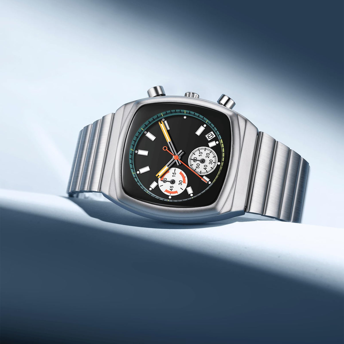 Mens Chronograph Stainless Steel Waterproof Analog Wristwatch L597641