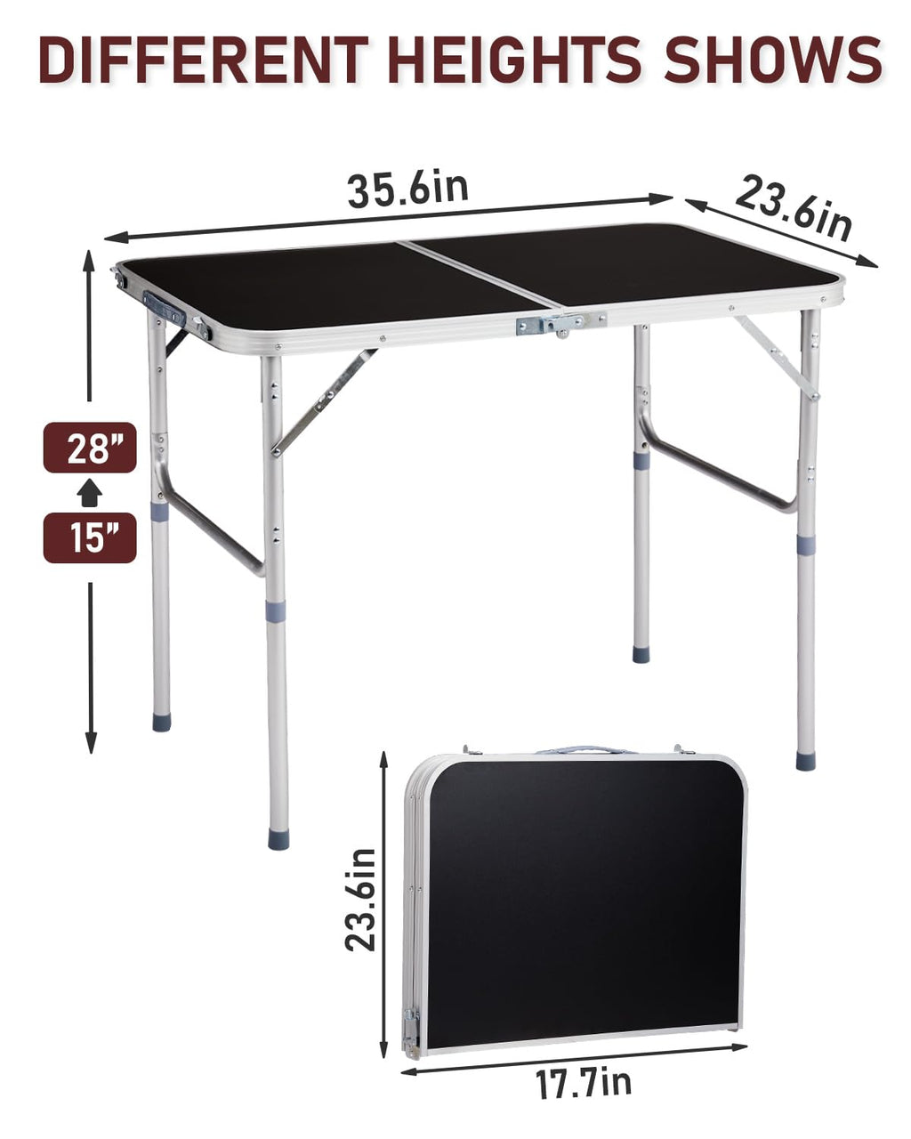 Portable Folding Camping Table Black W2393