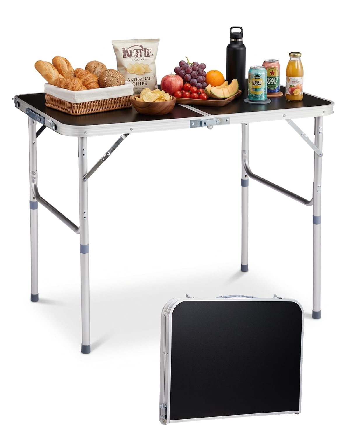 Portable Folding Camping Table Black W2393