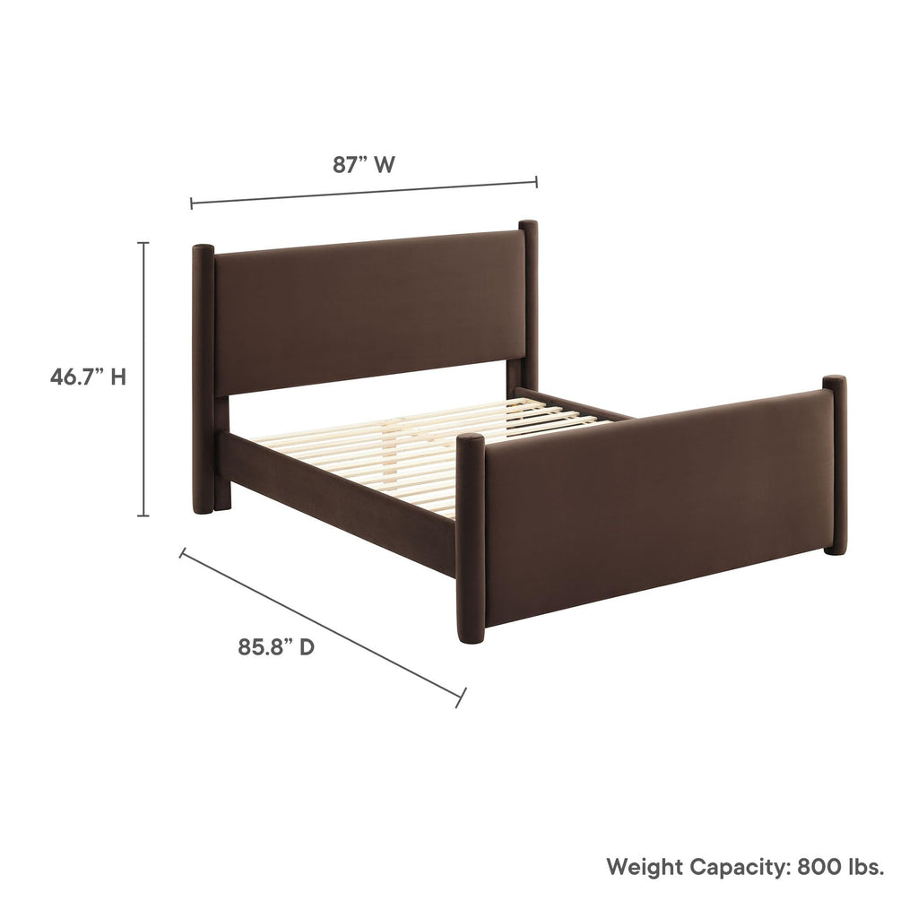 King Size Upholstered Platform Bed Frame with Headboard and Footboard O201141