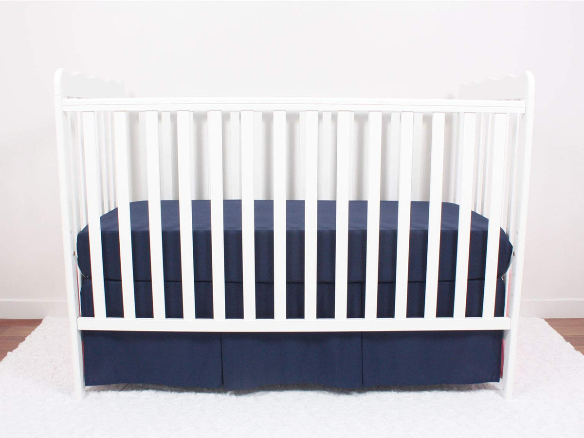 3-Pack Fitted Crib Sheets Set, 9" Deep Microfiber, Navy Blue Charcoal Gray B534