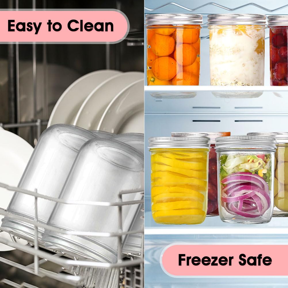 2 Pack 16oz Wide Mouth Airtight Glass Mason Jars P60482