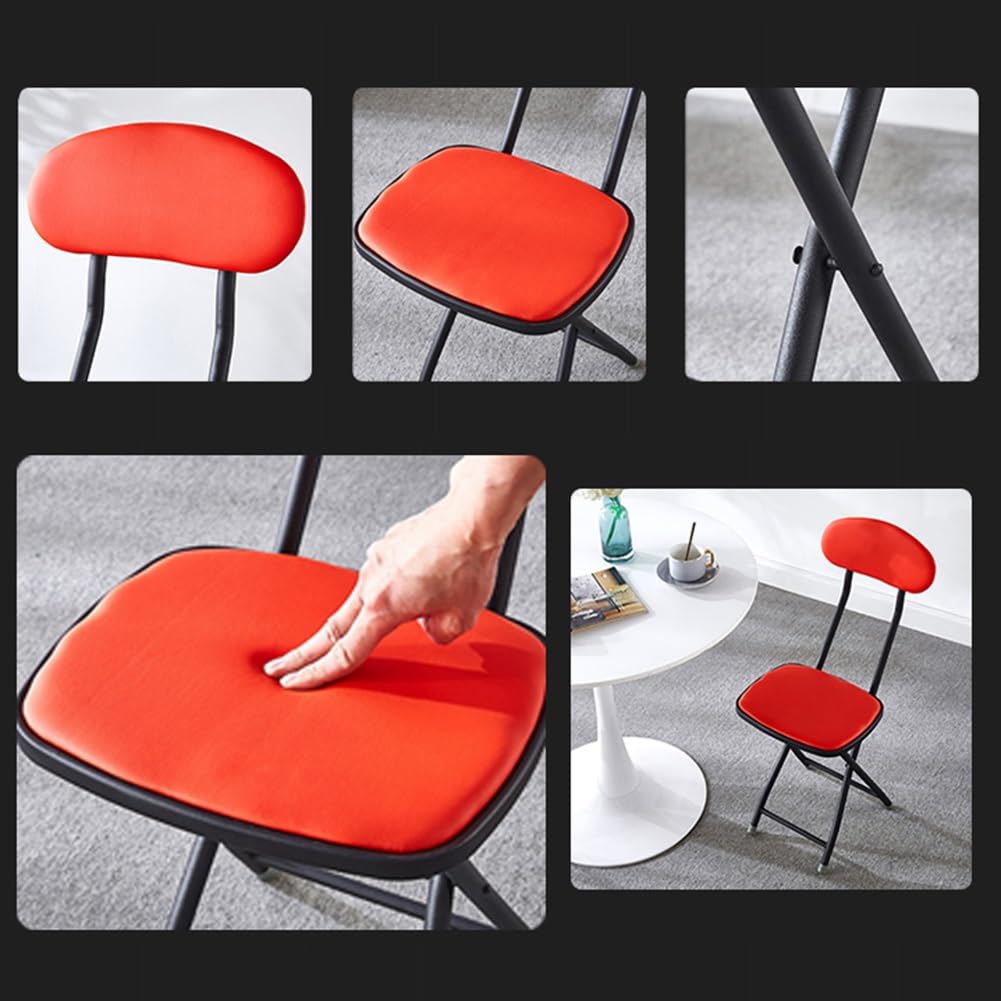 Folding Bar Stool with Backrest, 18 Inch Portable Stool with Footrest, Steel Frame Legs, Black S177