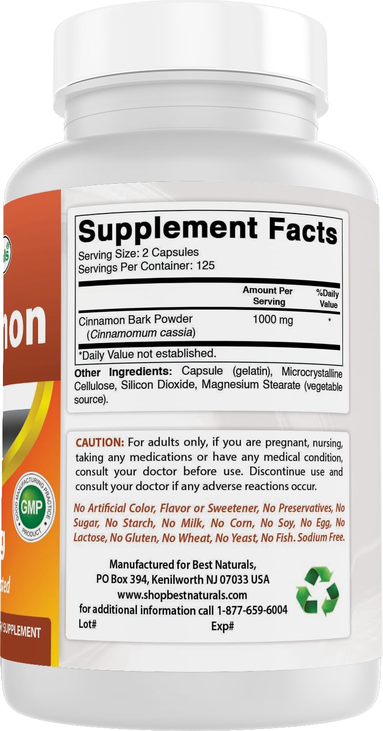 Cinnamon 500 mg 250 Capsules Pack of 2 I462940