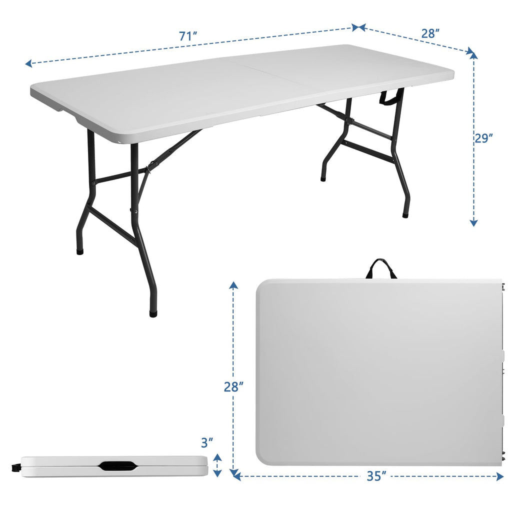 6 ft Plastic Folding Table with Carry Handle T105