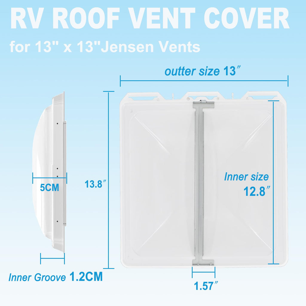 White 13" x 13" RV Roof Vent Cover Replacement U38675