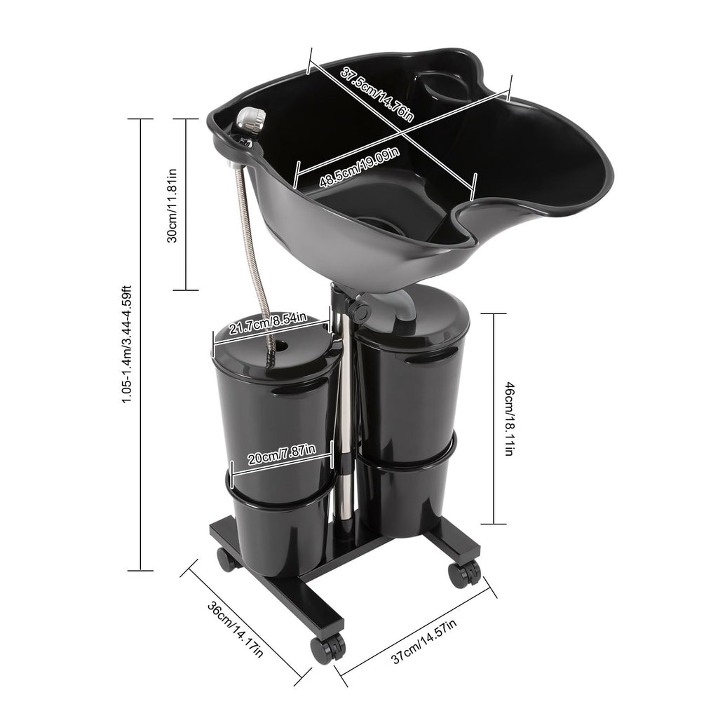 Portable Shampoo Sink with Electric Pump and Adjustable Height N340730