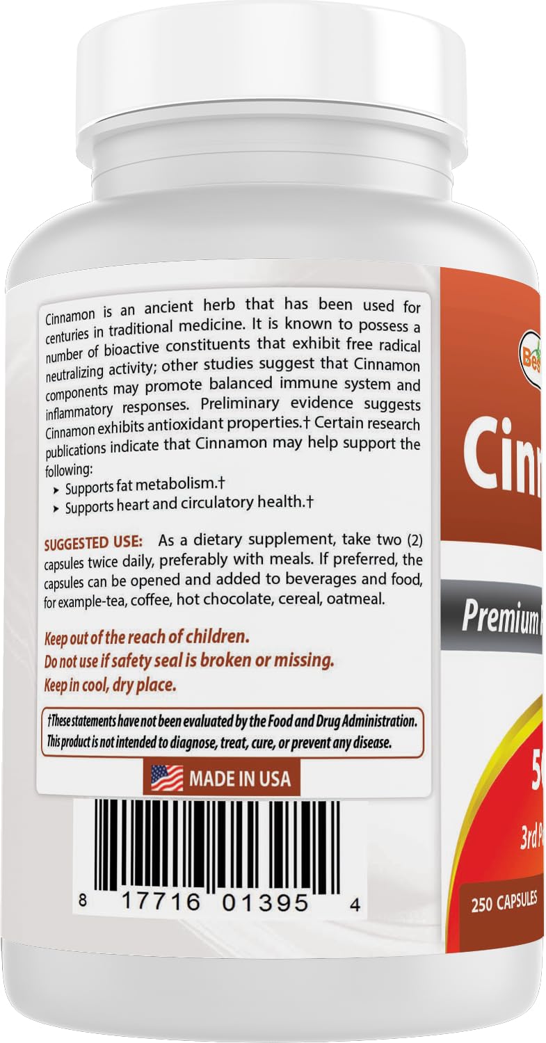 Cinnamon 500 mg 250 Capsules Pack of 2 I462940