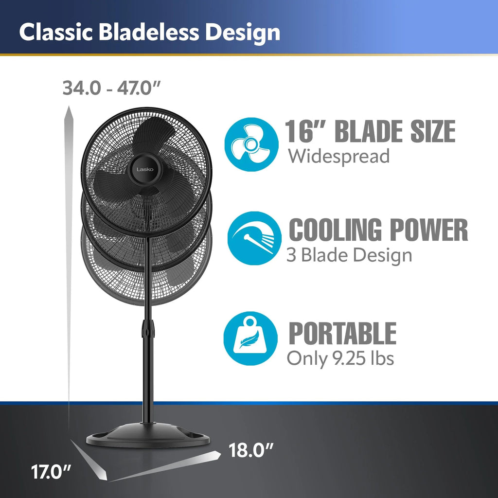 16" Oscillating Adjustable Pedestal Fan D398