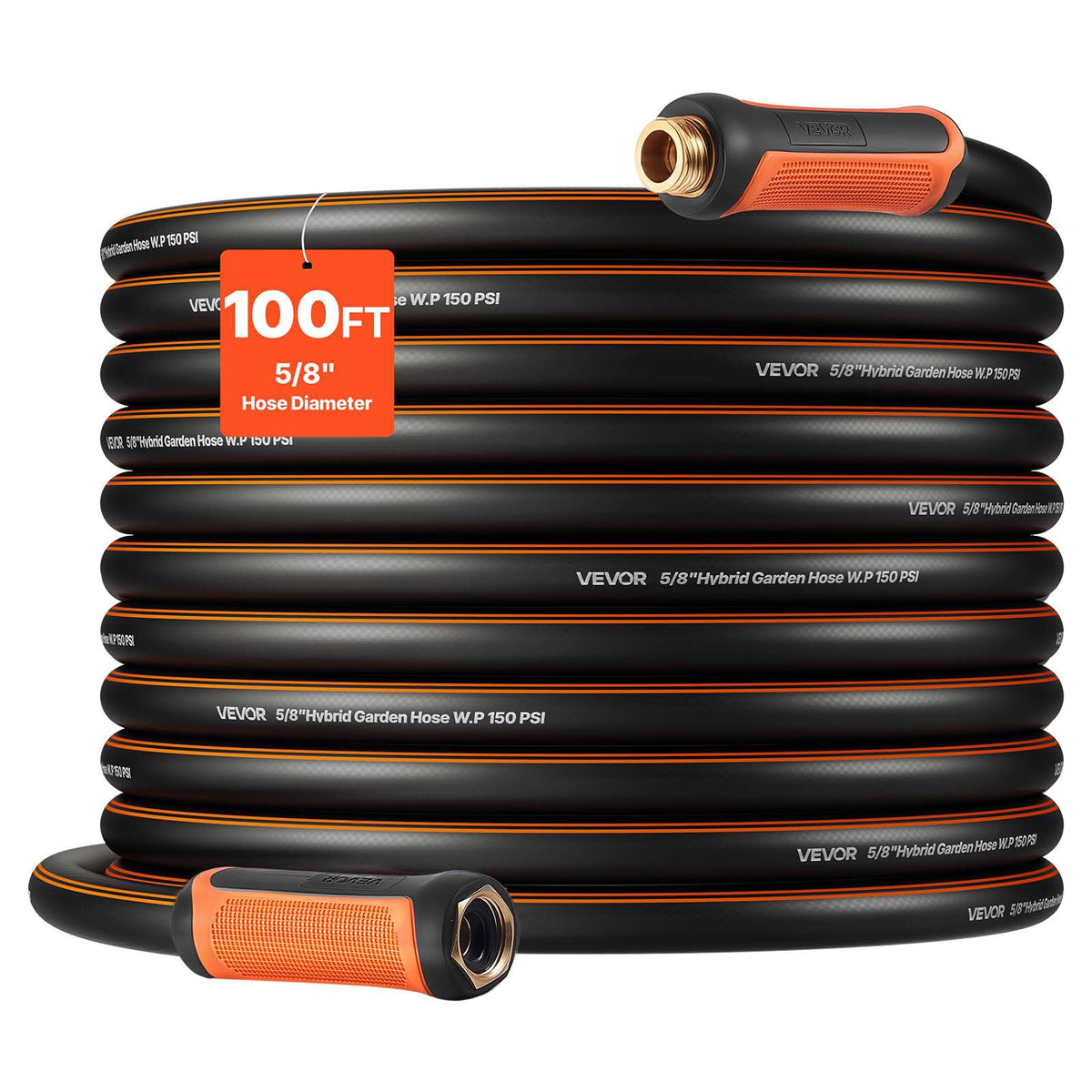100 ft 5/8" Heavy Duty 4-Layer Rubber Garden Hose M4898
