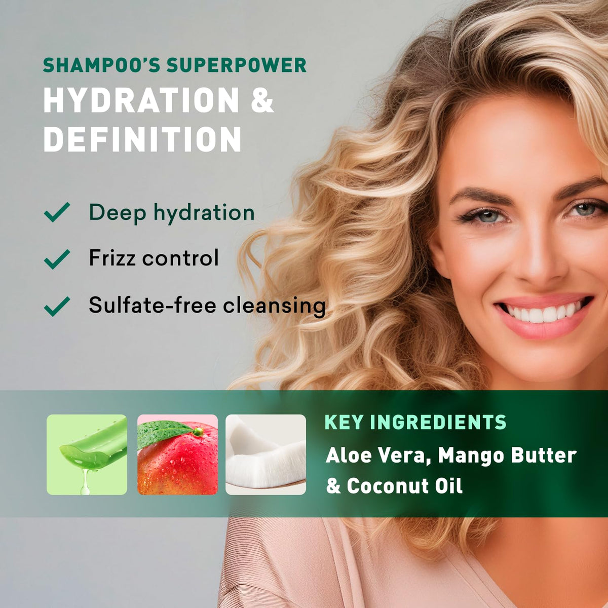 Sulfate-Free Hydrating Curl Enhancing Shampoo and Conditioner Set 16 oz C7297