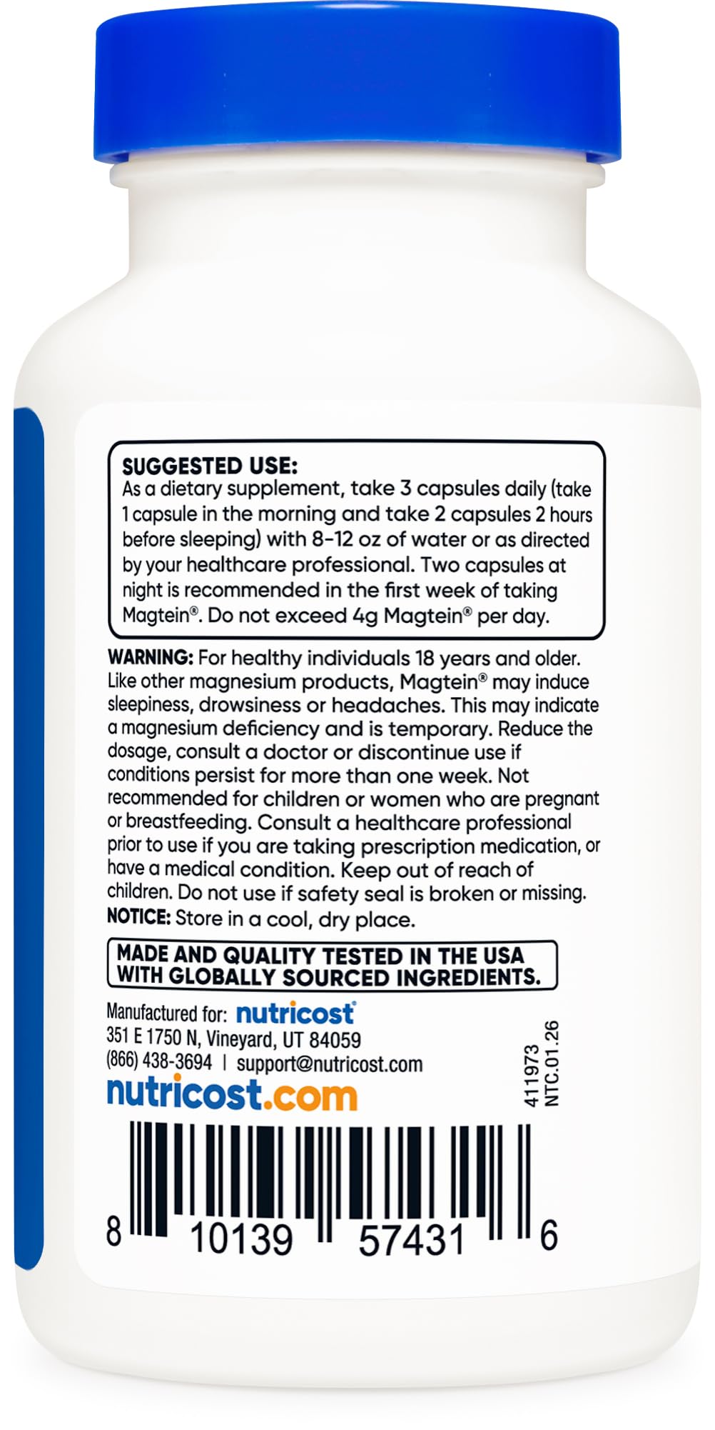 Magnesium L-Threonate 2,000mg 90 Capsules C208980