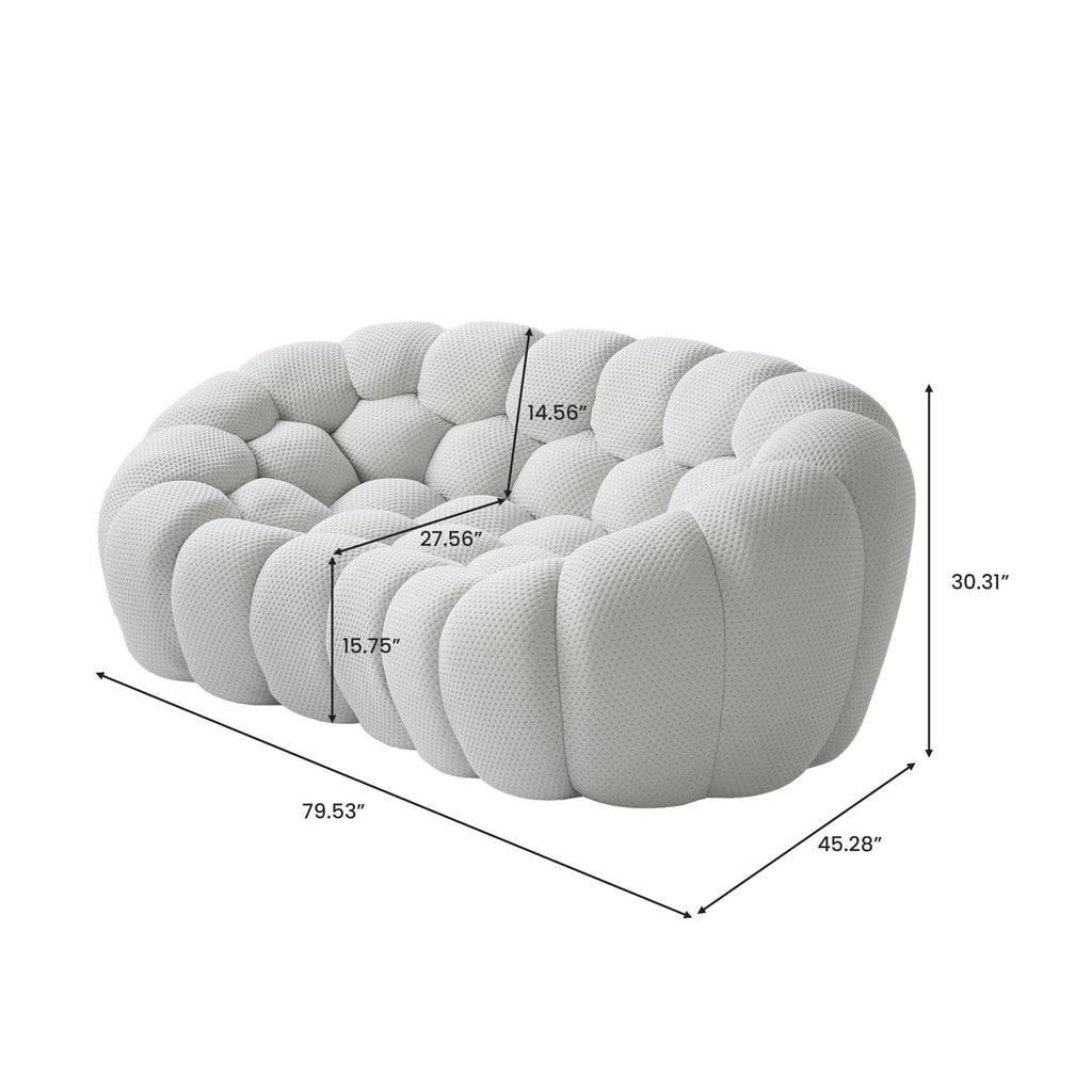 Light Gray Curved Upholstered Sofa E63364