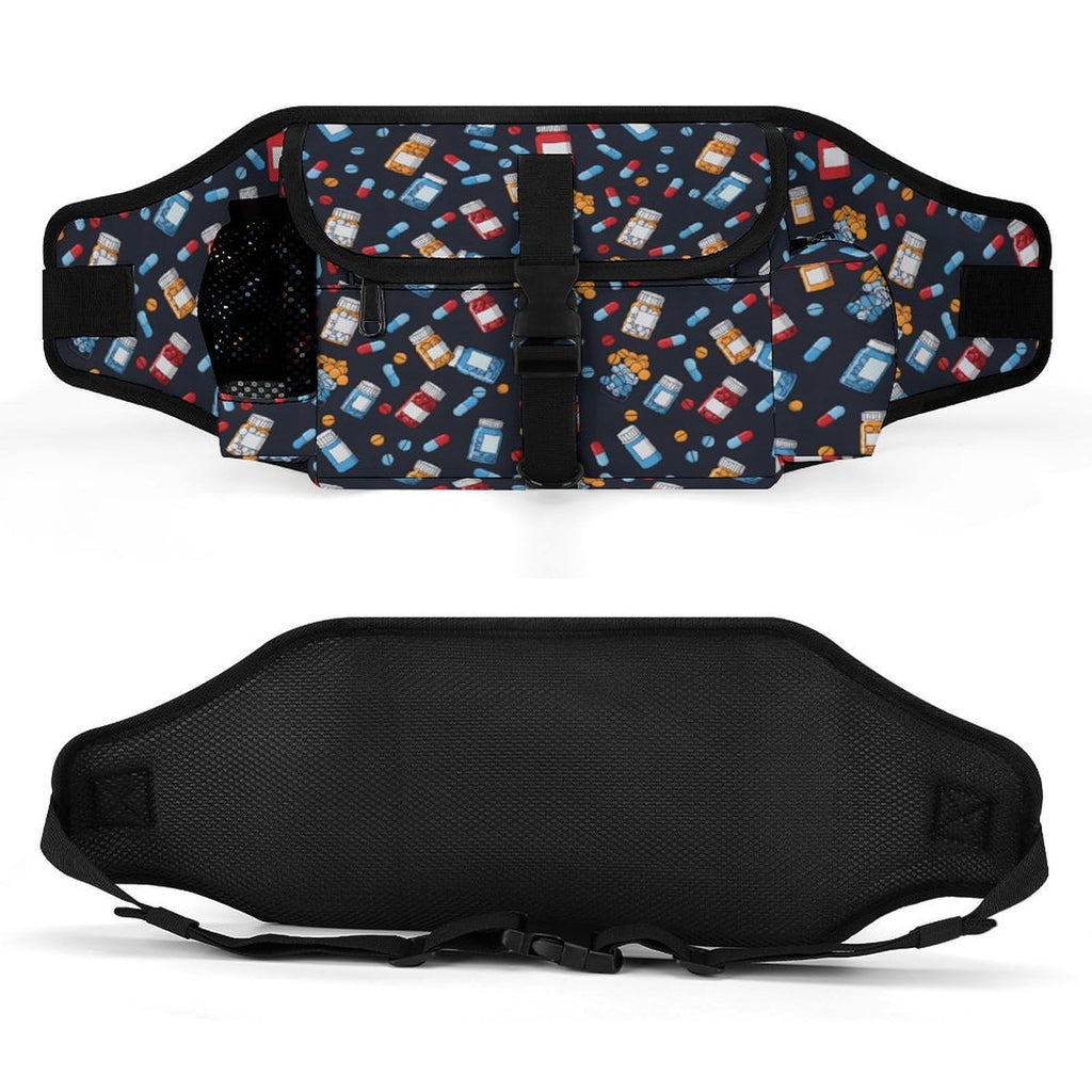 White Dog Walking Fanny Pack C3263