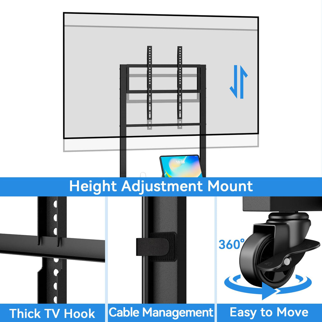 Rolling TV Stand on Wheels for 32-55 Inch TVs W50398