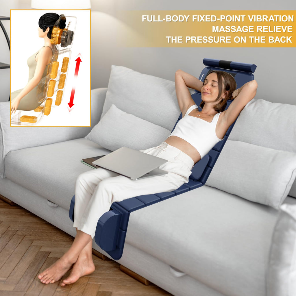 Full Body Massage Mat with Heat, 9 Vibrating Modes, Detachable Neck Massager Z477