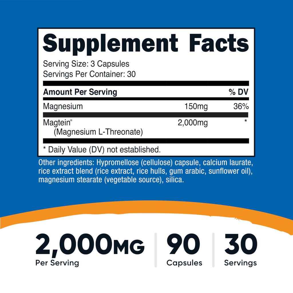 Magnesium L-Threonate 2,000mg 90 Capsules C208980