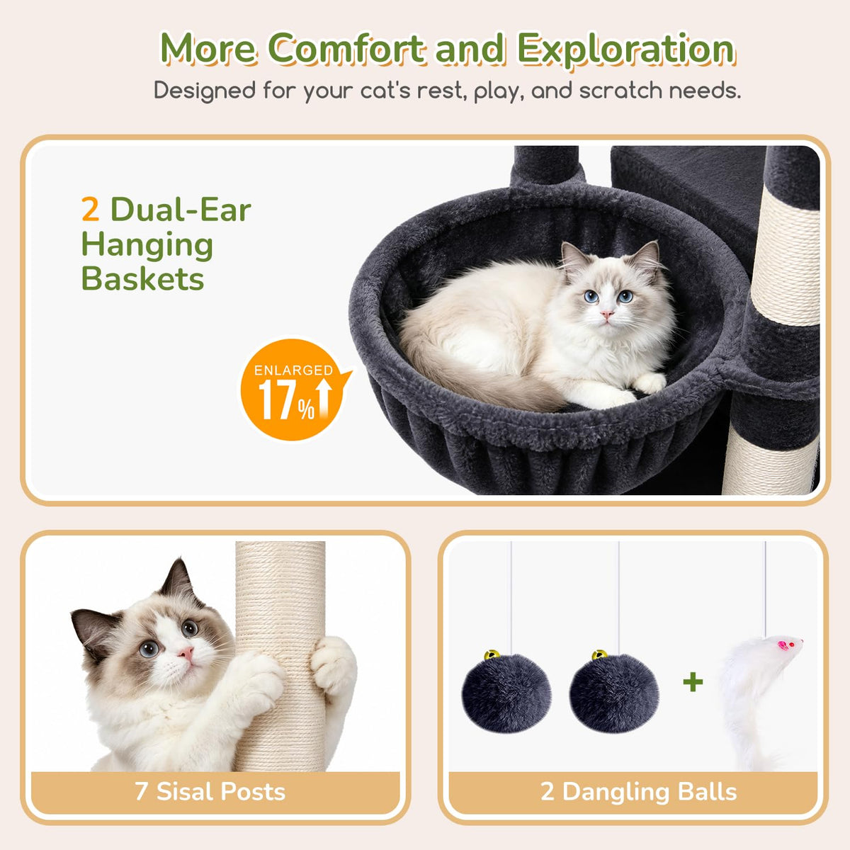 74in Heavy Duty Cat Tree Tower C91583
