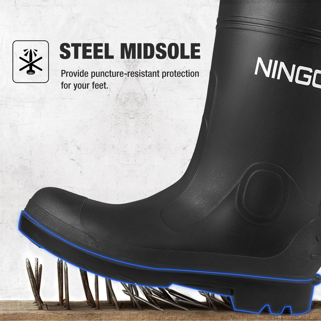 Men's Steel Toe Waterproof Rubber Boots L454