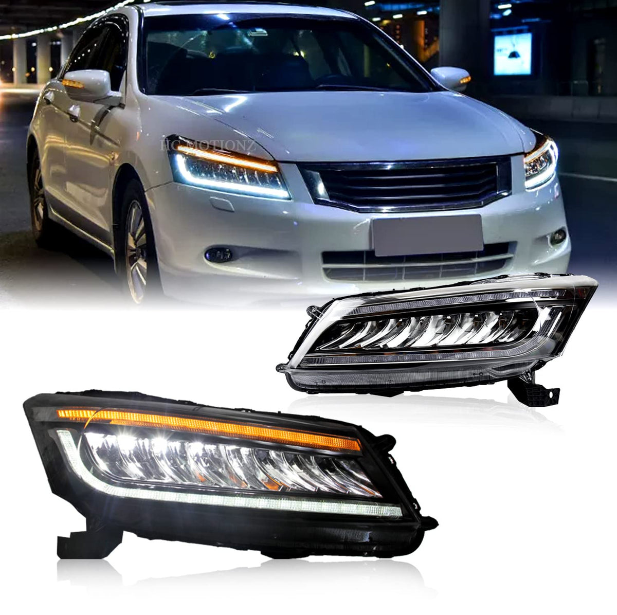 Headlights For Honda Accord 2008-2012, Driver and Passenger Side (Pair) R28547
