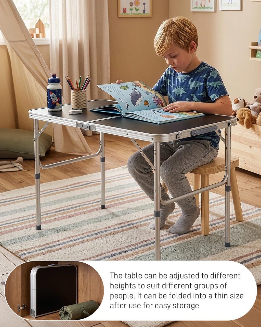 Portable Folding Camping Table Black W2393