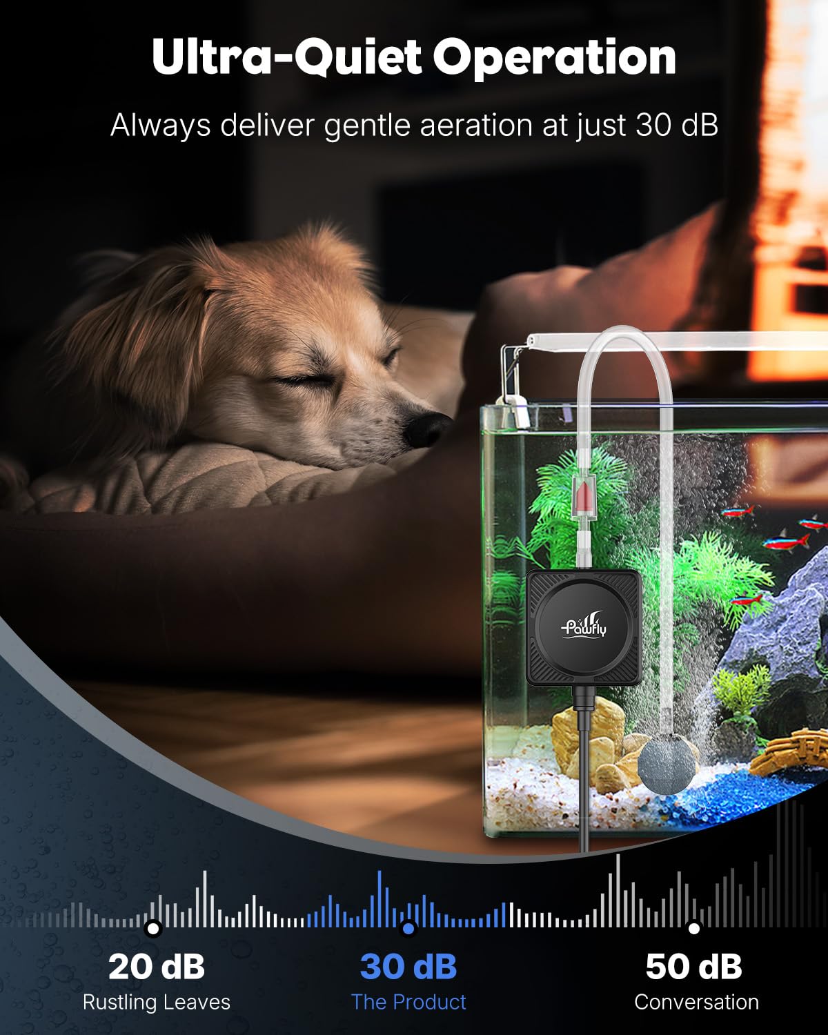 Nano Silent Aquarium Air Pump, 1.3 W 450 mL/min X292881