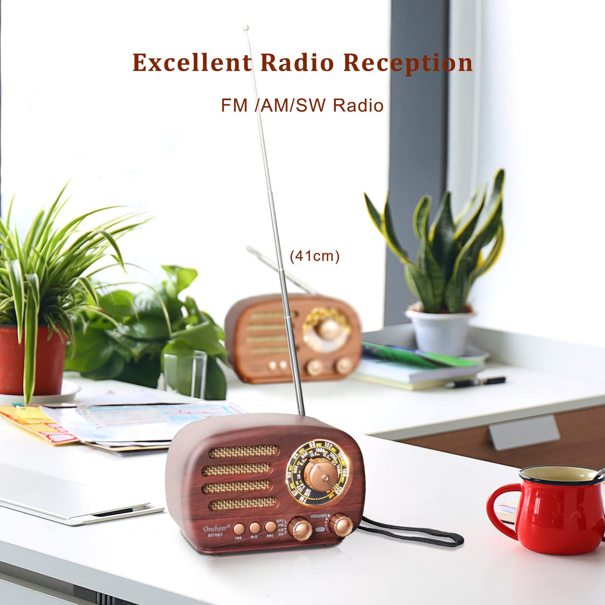 Portable Vintage Retro Bluetooth Speaker Radio with FM/AM/SW Bands G7232