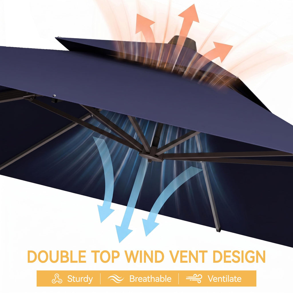 10x13 FT Cantilever Patio Umbrella with Base B68996
