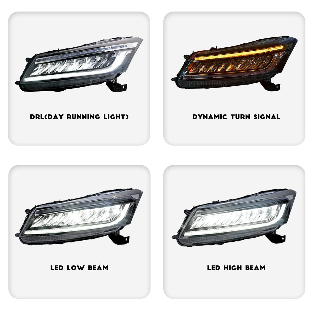 Headlights For Honda Accord 2008-2012, Driver and Passenger Side (Pair) R28547