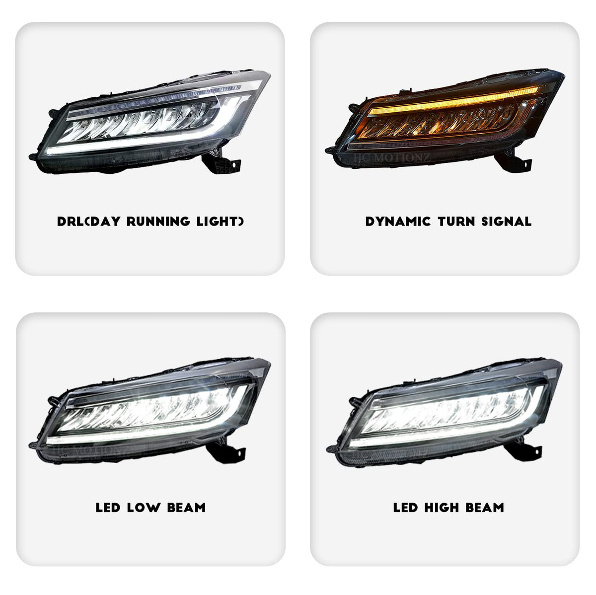 Headlights For Honda Accord 2008-2012, Driver and Passenger Side (Pair) R28547